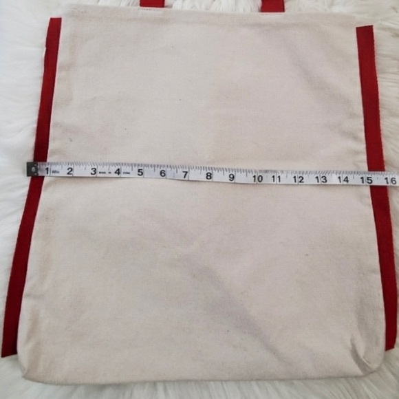 Lancome Paris Red Lips Tote Bag 100% Cotton Canvas French Kiss Lipstick - Picture 4 of 6